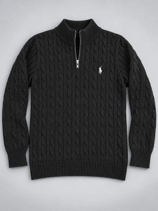 Knitted Quarter Zip Sweater