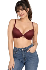 Level 2 Push-Up Bra with 3/4 Coverage-Wine Mauve