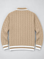 Knitted Jacquard Polo Sweater