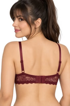 Level 2 Push-Up Bra with 3/4 Coverage-Wine Mauve
