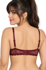 Level 2 Push-Up Bra with 3/4 Coverage-Wine Mauve