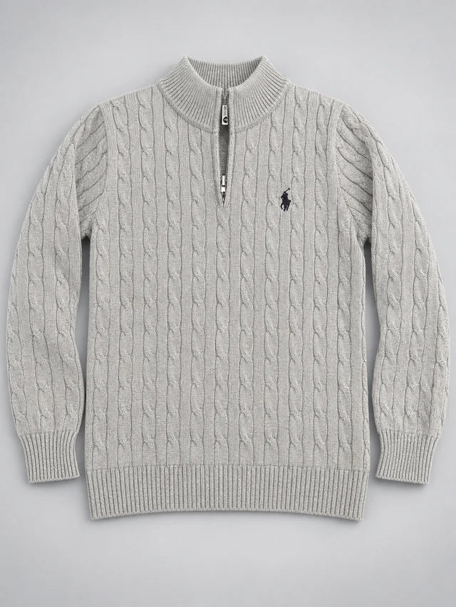 Knitted Quarter Zip Sweater