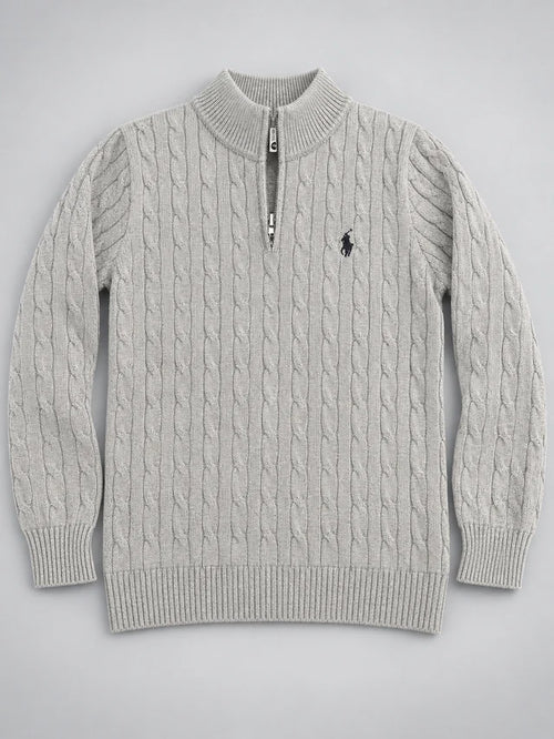 Knitted Quarter Zip Sweater