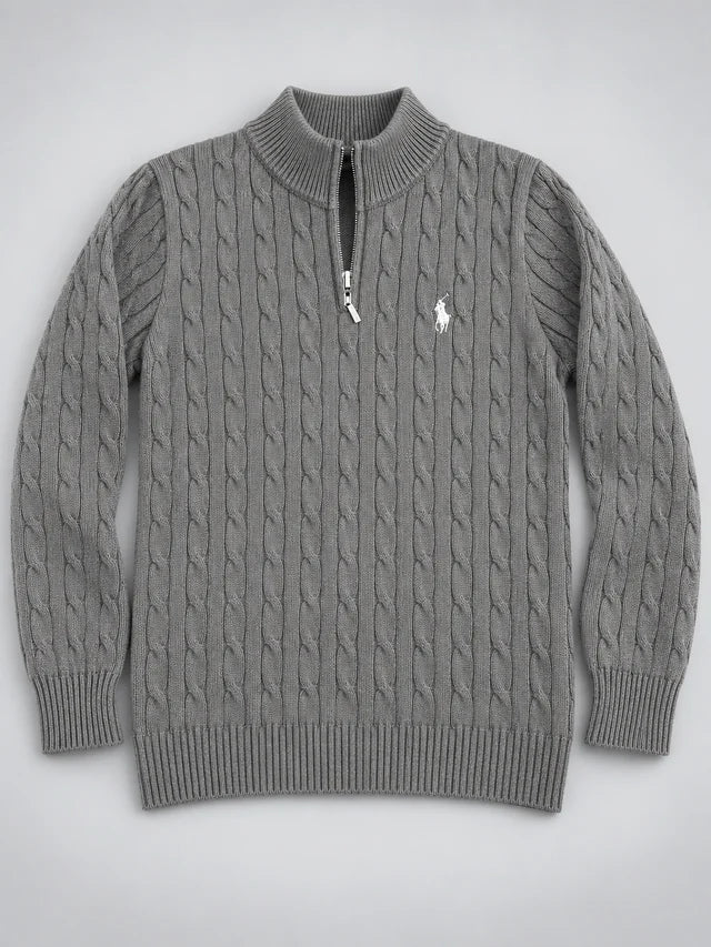 Knitted Quarter Zip Sweater