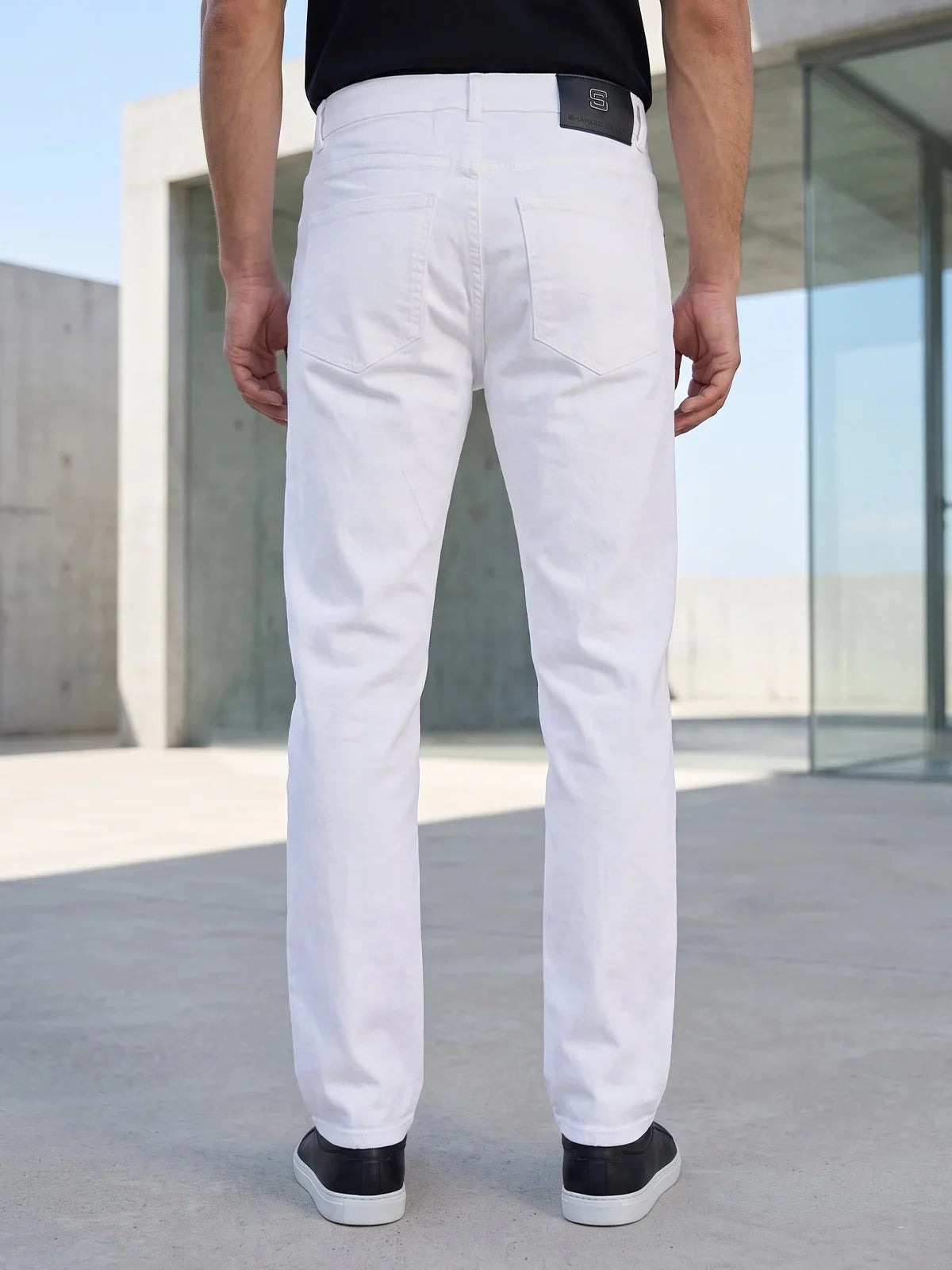 Men's Slim Fit White  Jogger Pants