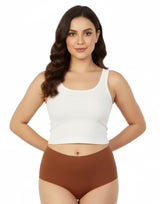 High Waist laser Cut 4 layered Period Panty -rust